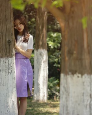 Mauving On Blooming Lilac High-Waist skirt 04