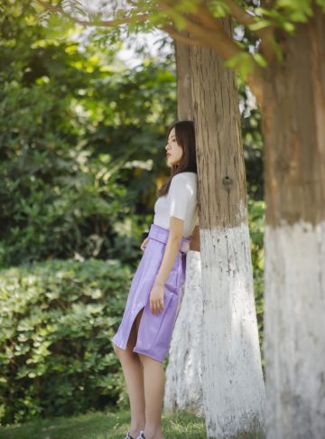 Mauving On Blooming Lilac High-Waist skirt 05