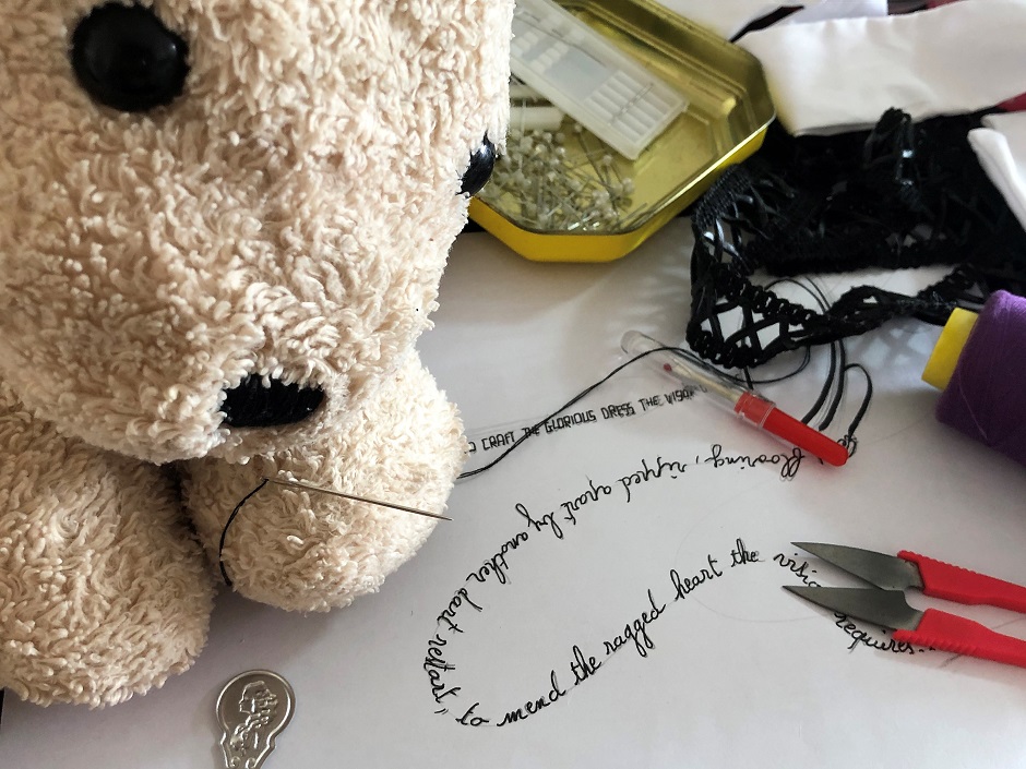 Kwoa Photo Poem 17 Needles' tread visual poem - Effy's workshop 2020