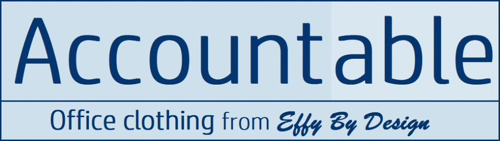 "Accountable" collection logo: Business fashion and office clothing to advocate strong values, with a feminine elegance.