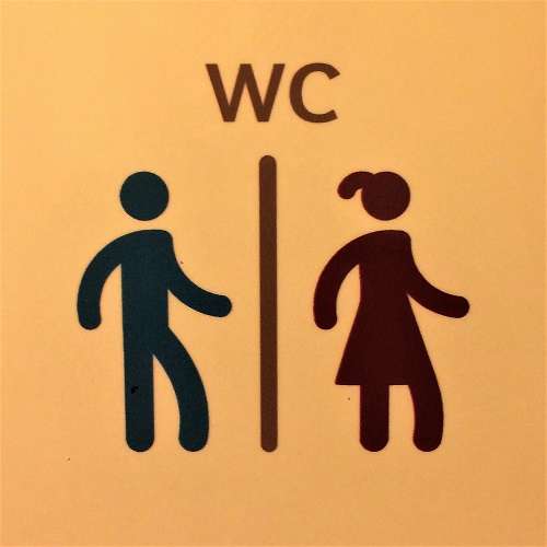 Public toilets sign - SNCF Train Station - Poitiers