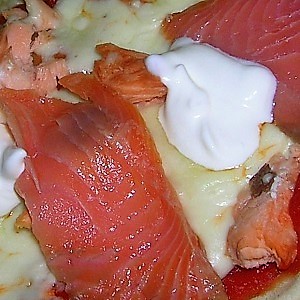 Kwoa Photo Serie - Food Texture - Salmon and cream pizza - Italy