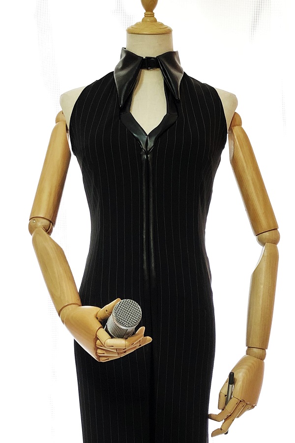 Accountable collection - Necktie-d office dress with invisible tie and leather collar - Effy By Design fashion 03