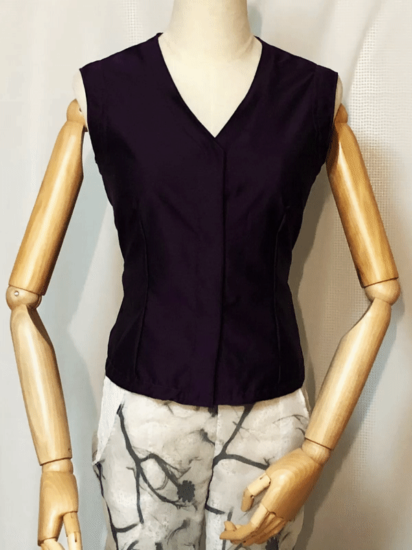 Effy By Design - Blouse Variables Purple Inter-changeable and Removable Sleeves gif