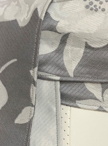 Two-sides reversible wrap belt light grey flowers - Effy By Design fashion 02