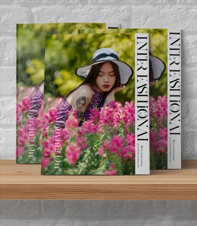 Florescent Violet cover of Interfashional april magazine