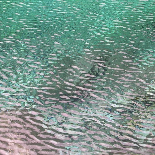 Kwoa photo series - Water close-up - Greenish lake with white reflections over ripples