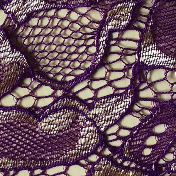 Purple - Lace - Golden Flowers - Effy By Design - Florescent Violet Reversible Dress