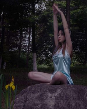 Waterfalls silk gown club dress - Eau-水-Water - Effy By Design - 003-