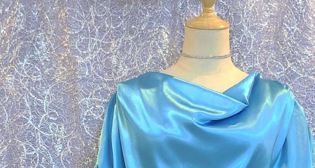 Wave - Refreshing Draped Blouse in Light Blue Silk - Eau-水-Water - Effy By Design - 04