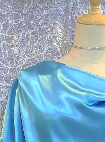 Wave - Refreshing Draped Blouse in Light Blue Silk - Eau-水-Water - Effy By Design - 04
