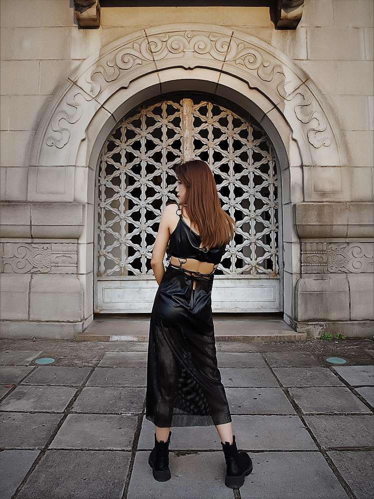 Draped faux leather skirt - Toi&moi