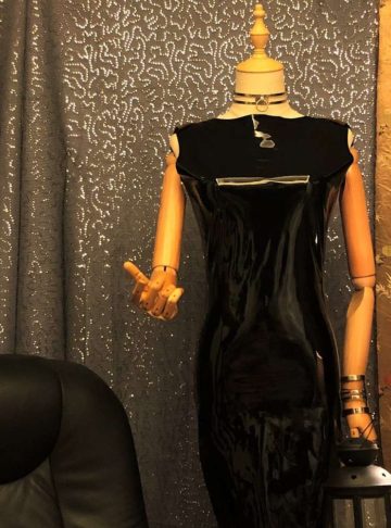 Plethora -~{2030}~- Effy By Design - 04 Reversible Bodycon Mini Dress - Black PVC Side - Front